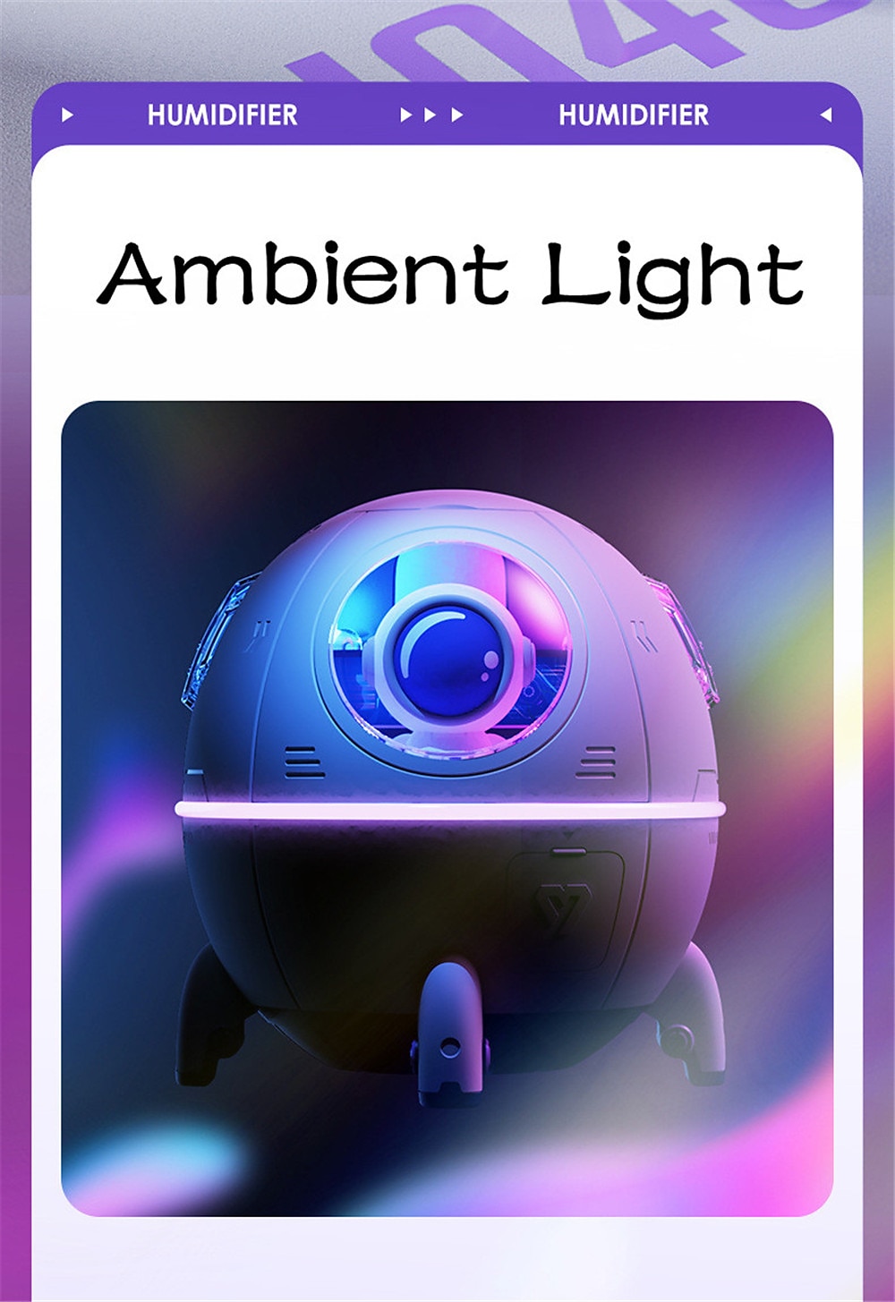 LED Smart Light Air Humidifier USB Ultrasonic Cool Mist Aromatherapy Space Capsule Water Diffuser with Led Light Astronaut Humidificador 2025 - $17.99 –P7