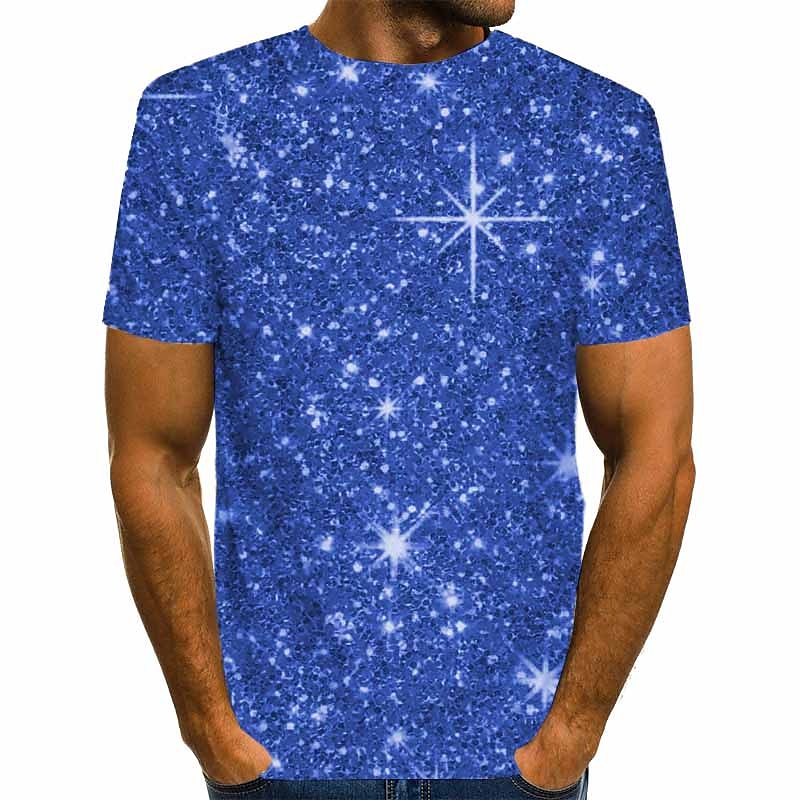 Men's Graphic 3D Shirt T Shirt Party Wear T Shirts Short Sleeve T shirt 3D Print Round Neck Shirt Streetwear Exaggerated Casual Daily Silver Blue Gold Summer Clothing Apparel S M L XL 2XL 3XL 4XL 2025 - $17.99 –P6