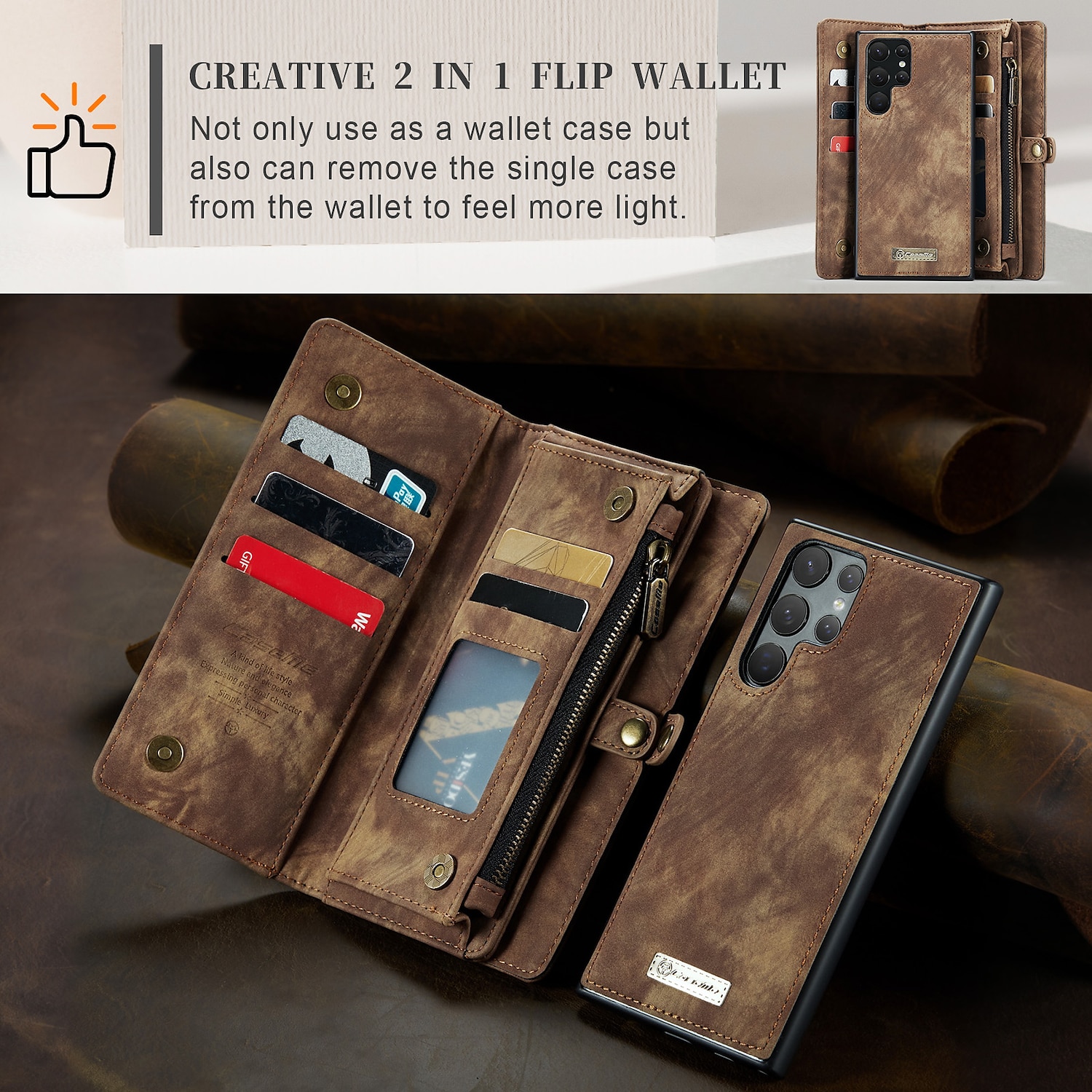 Чехол для телефона Samsung Galaxy Wallet Card S22 Ultra Plus S21 FE S20 A72 A52 A32 5G Note 20 10 Ultra Plus A51 с молнией и ремешком для телефона подставка однотонная PU-кожа 2025 - $38.99 –P8