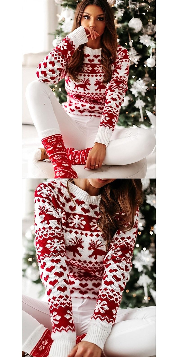 Ren Snöflinga Ful jultröja Jumper Dam Jul Vuxen Vuxna Jul julafton Jul Fest Topp 2025 - $43.99 –P2