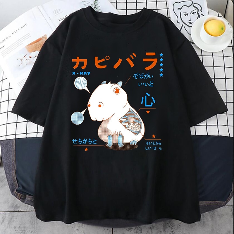 Zvíře kapybara Trička Anime Animák Anime Klasika Pouliční styl Pro Pro páry Pánské Dámské Dospělé Horká ražba Běžné / Denní 2025 - $16.49 –P8