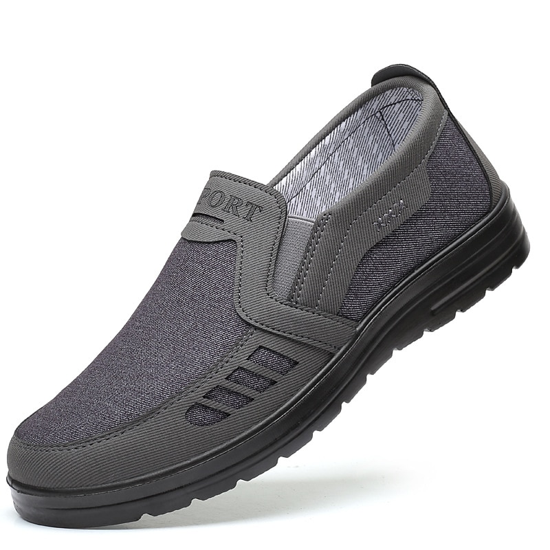 Herr Tofflor och Slip-Ons Komfort Loafers Plusstorlekar Tyg Loafers Komfortskor Vintage Klassisk Ledigt Utomhus Dagligen Kanvas Loafers Svart Brun Grå Färgblock Vår Höst 2025 - $26.99 –P5