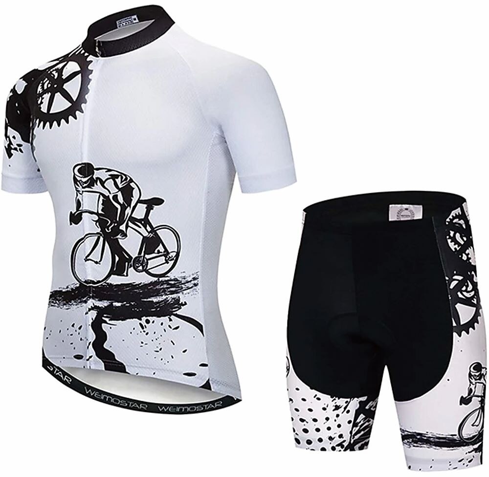 Per uomo Maglia con pantaloncini da ciclismo Manica corta Ciclismo da montagna Cicismo su strada Nero Bianco Verde Pop art Attrezzatura Bicicletta Completo tuta Pad 3D Traspirante Asciugatura rapida del 2025 a $43.99 –P8