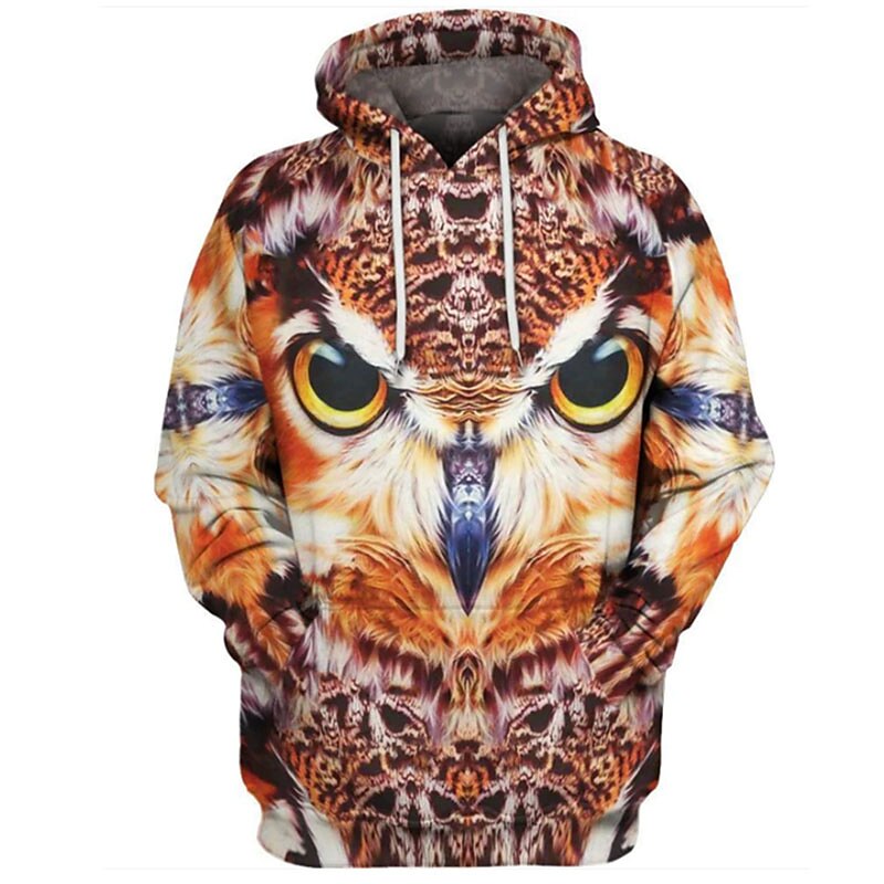 Homens Corujas Estampas Abstratas Moletom Moletons Moletom com capuz Manga Longa Moletom com capuz Com Capuz Roupa de rua Impressão 3D Diário Esportes Laranja Imprimir Primavera & Outono Designer de 2025 por $31.99 –P1