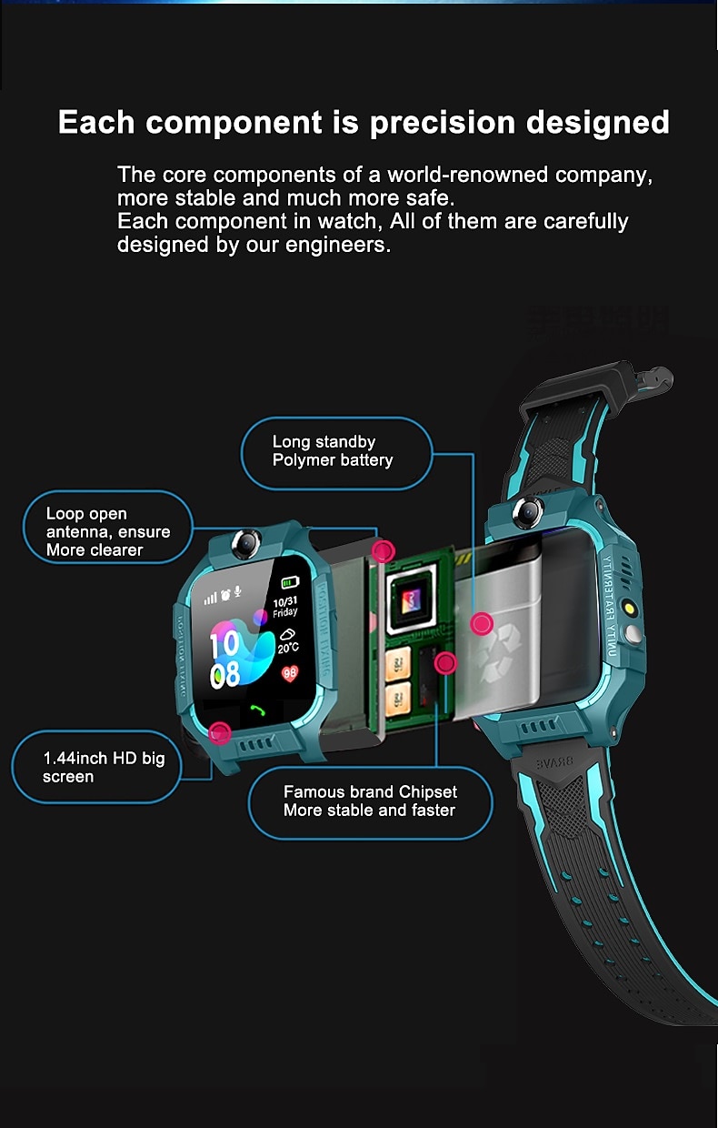 Q19 Smart Watch 1.44 inch Kids Smartwatch Phone Timer Call Reminder Compatible with Android iOS IP 65 Kid's Information 2026 - $29.99 –P5