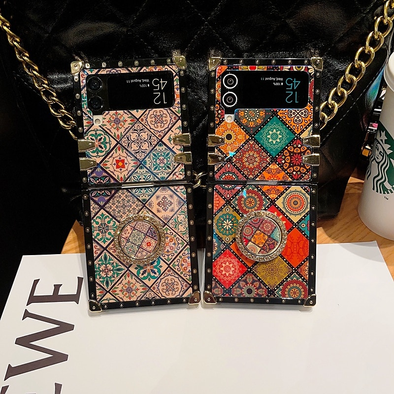 Phone Case For Samsung Galaxy Z Flip 5 Z Flip 4 Z Flip 3 Handbag Purse Flip Flip with Adjustable  Neck Strap Kickstand Butterfly PC 2025 - $16.99 –P10