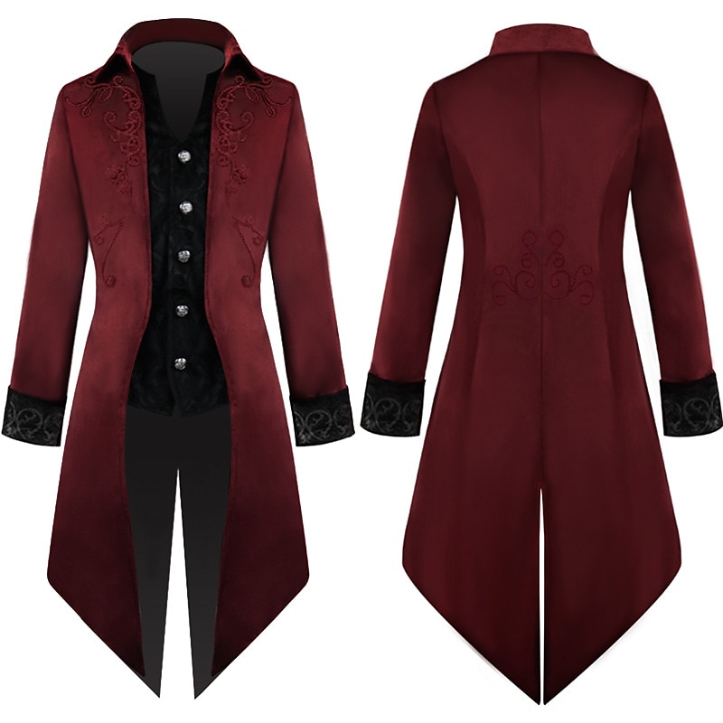 Retrò Vintage Punk & Gotico Medievale Cappotto Frac Principe Nobile Jacquard Costume Per uomo Reale Stile Steampunk Mascherata Feste Adulti Cappotto del 2026 a $65.99 –P5