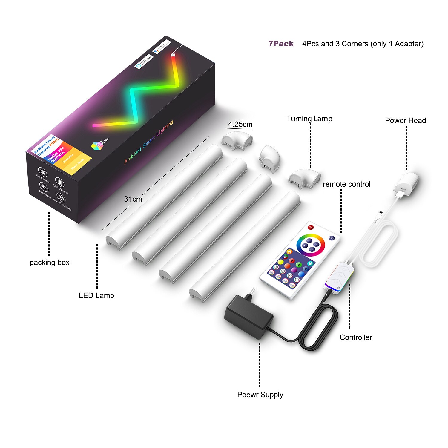 LED Smart Light RGBIC 3D Wall Light Glide Smart Wall Sconces for Gaming and Living Room Multicolor Customizable Music Sync Game Decor LED Light Bar Works with Alexa and Google Assistant 2025 - $91.99 –P3