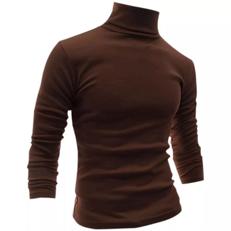 Herr Långärmad tröja Långärmad Polokrage Vår & Höst Semester Helgen Vin Mörkgrå Svart Topp t-shirt för män 2025 - $19.49 –P8