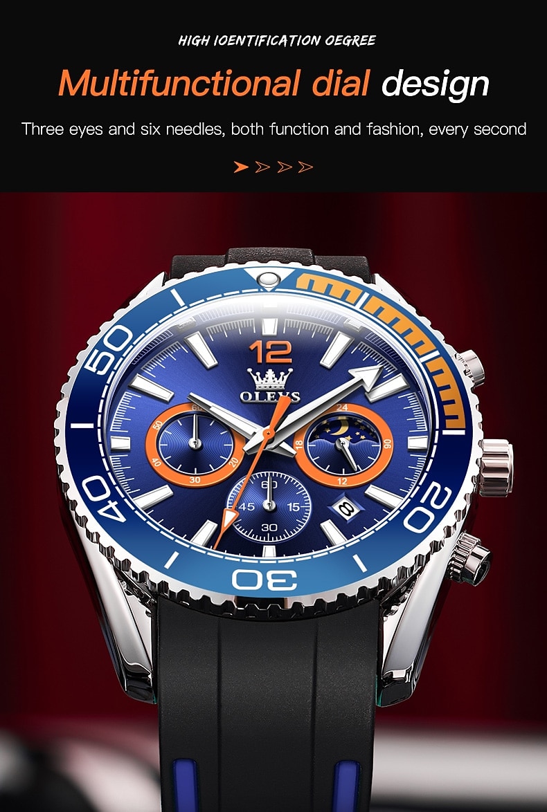 OLEVS kwarts horloge cadeau voor mannen mode luxe duik klassieke kwarts herenhorloges sport waterdicht roestvrijstalen band horloges 2026 - $44.99 –P16