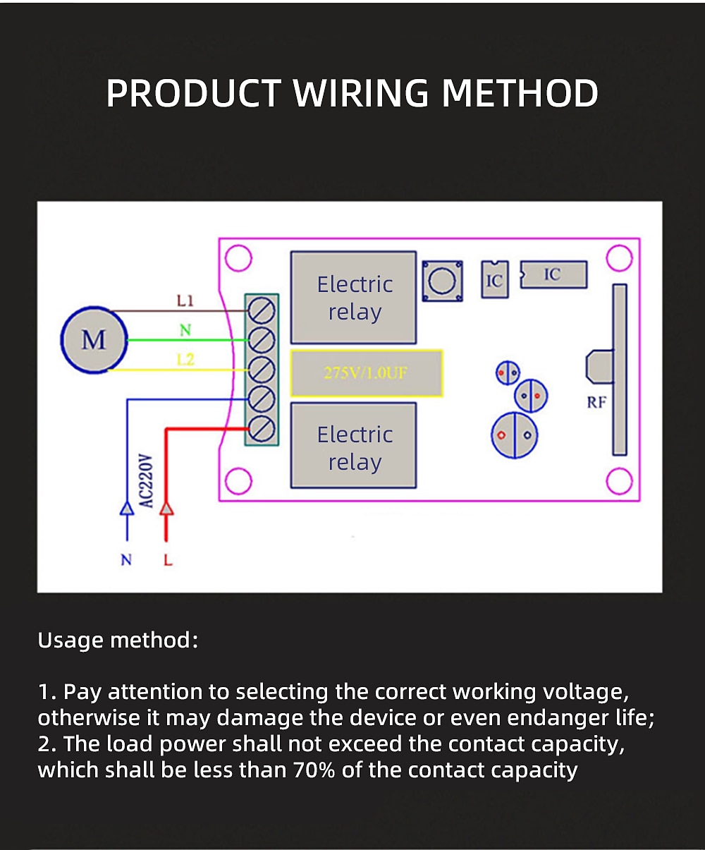 Motor Remote Control Switch Ac220V 2Ch Rf Wireless Remote Control Switch / Motor Up Stop Down /3 Button Remote /433Mhz Wireless Switch Transmitter with Receiver Learning Functional 2025 - $19.99 –P5