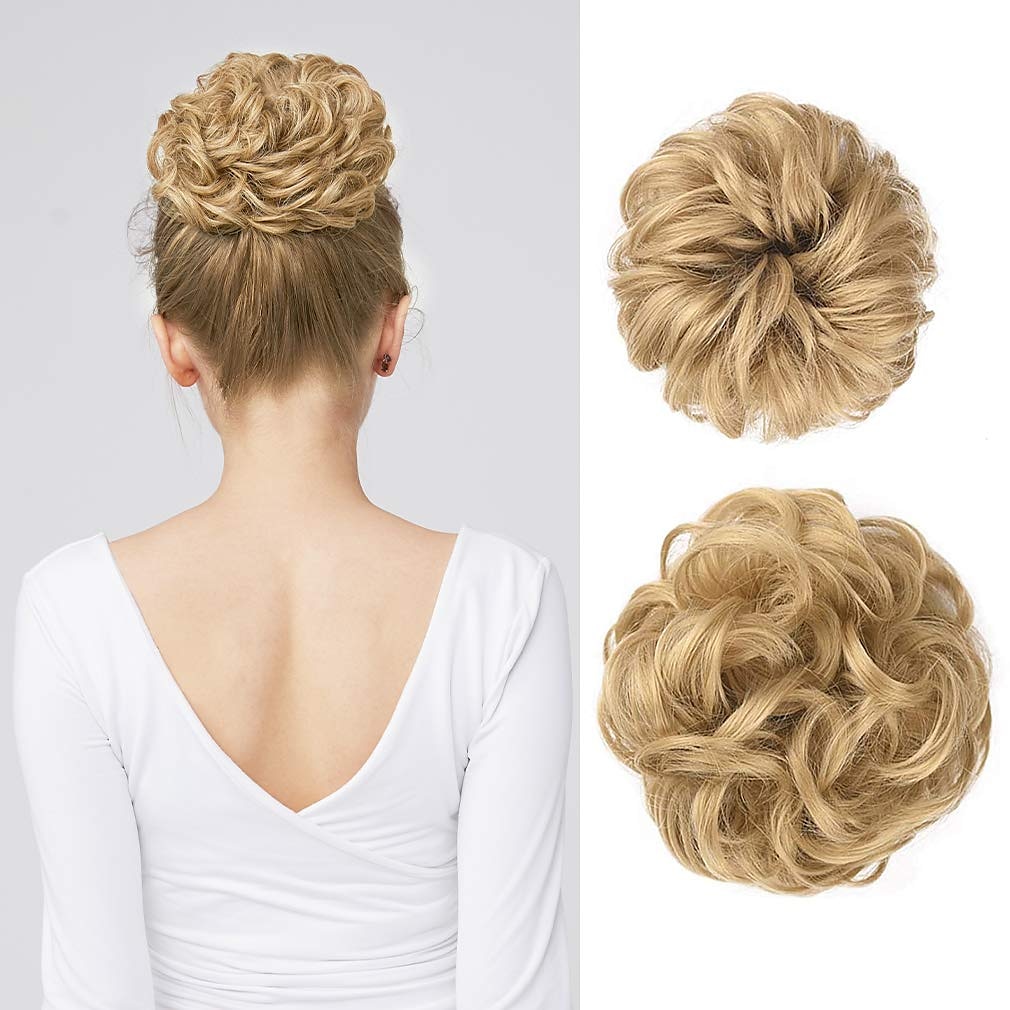 2pcs chignon désordonné chignon bouclé ondulé extensions de queue de cheval postiches cheveux chouchous wraps chignon pour femmes filles (plus chignon limité avec une longueur de cheveux plus longue de 2025 ? $18.49 –P8