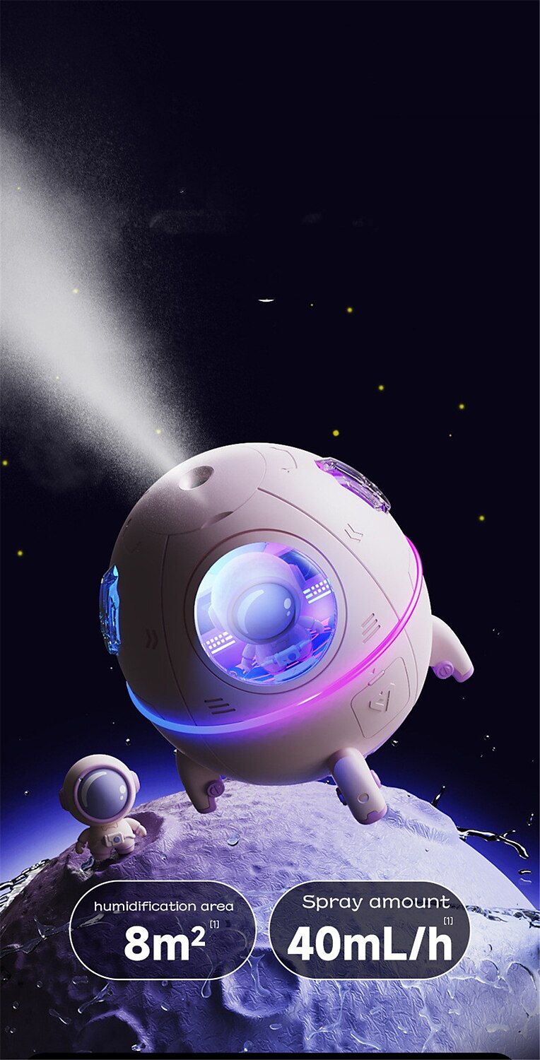 LED Smart Light Air Humidifier USB Ultrasonic Cool Mist Aromatherapy Space Capsule Water Diffuser with Led Light Astronaut Humidificador 2025 - $17.99 –P9