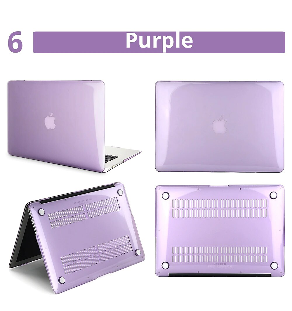 Crystal Laptop Case For Apple Macbook Air Pro Retina 11 12 13 15 16 inch Solid Colored Plastic Hard Clear Laptop Cover Protective Cover 2025 - $14.99 –P7