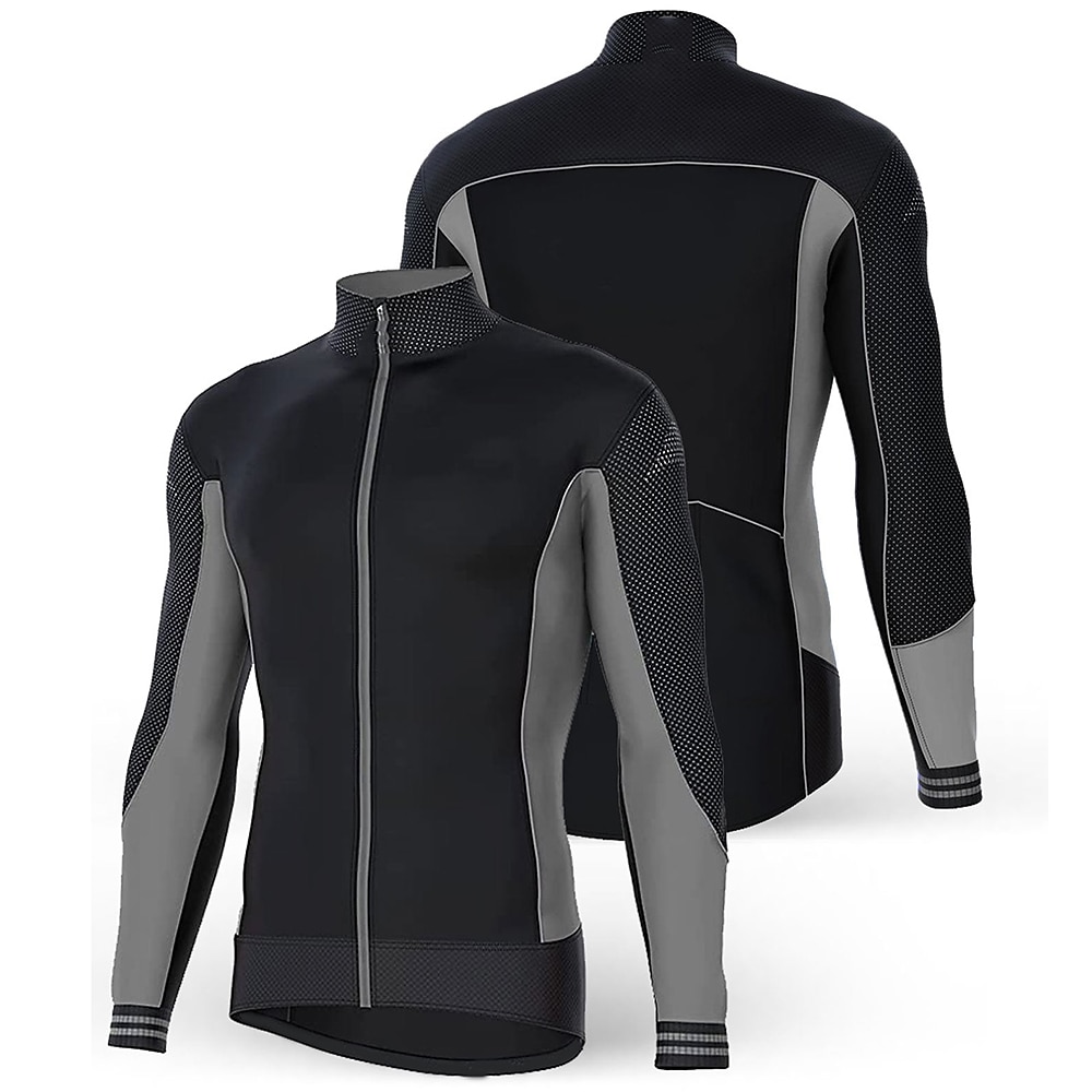 Per uomo Maglia da Ciclismo Blocco di colori Manica Lunga Bicicletta Maglia Top con 3 tasche posteriori Mountain Bike MTB Ciclismo su strada Asciugatura Rapida Strisce Riflettenti Tasca Posteriore del 2025 a $34.99 –P14