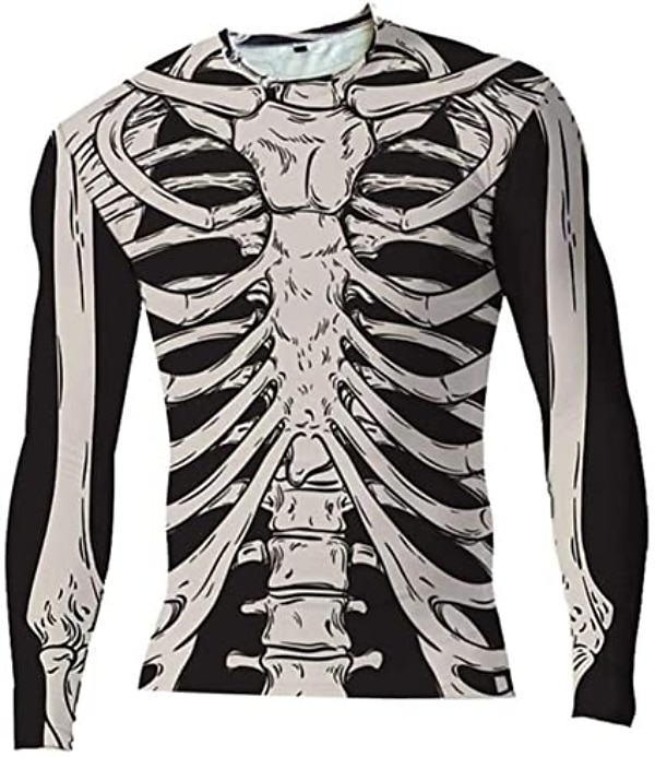 Herr Grafisk Skelett T-shirt halloween skjorta Långärmad T-shirt 3D-tryck Rund hals Skjorta Mode Ledigt Gata Dagligen Helgdag B C Svart Vår & Höst Kläder S M L XL XXL 4XL 5XL 2025 - $19.99 –P9