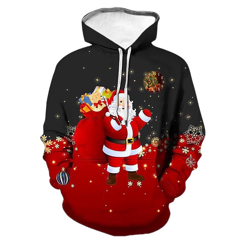 sweat à capuche de Noël sweat à capuche pour homme sweat à capuche pour homme sweat à capuche jaune vert clair kaki rouge bleu clair à capuche père Noël imprimés graphiques imprimé moche sports de 2025 ? $32.99 –P5