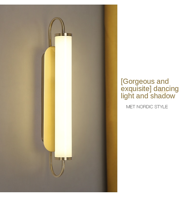 LED Wall Light Brass, Modern Strip Wrought Iron Glass Wall Lamp, Indoor Bedroom Bedside Lighting Wall Lights, Living Room Stair Lamps 2026 - $59.99 –P10