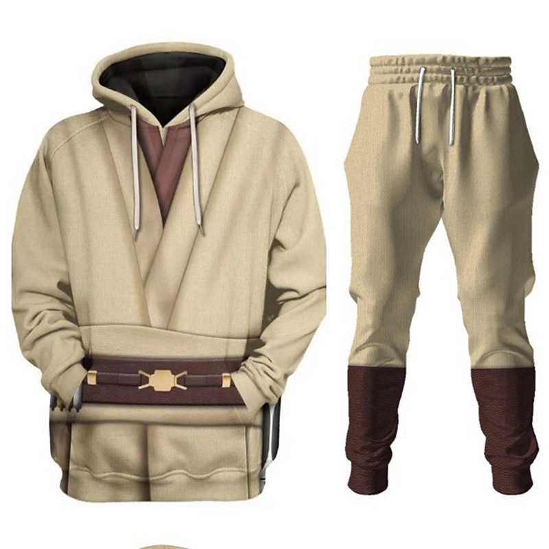 Obi-Wan Kenobi Rytíř Jedi Kalhoty Úbory Kapuce Anime 3D Přední kapsa Grafika Pro Pro páry Pánské Dámské Dospělé 3D tisk 2025 - $63.99 –P1