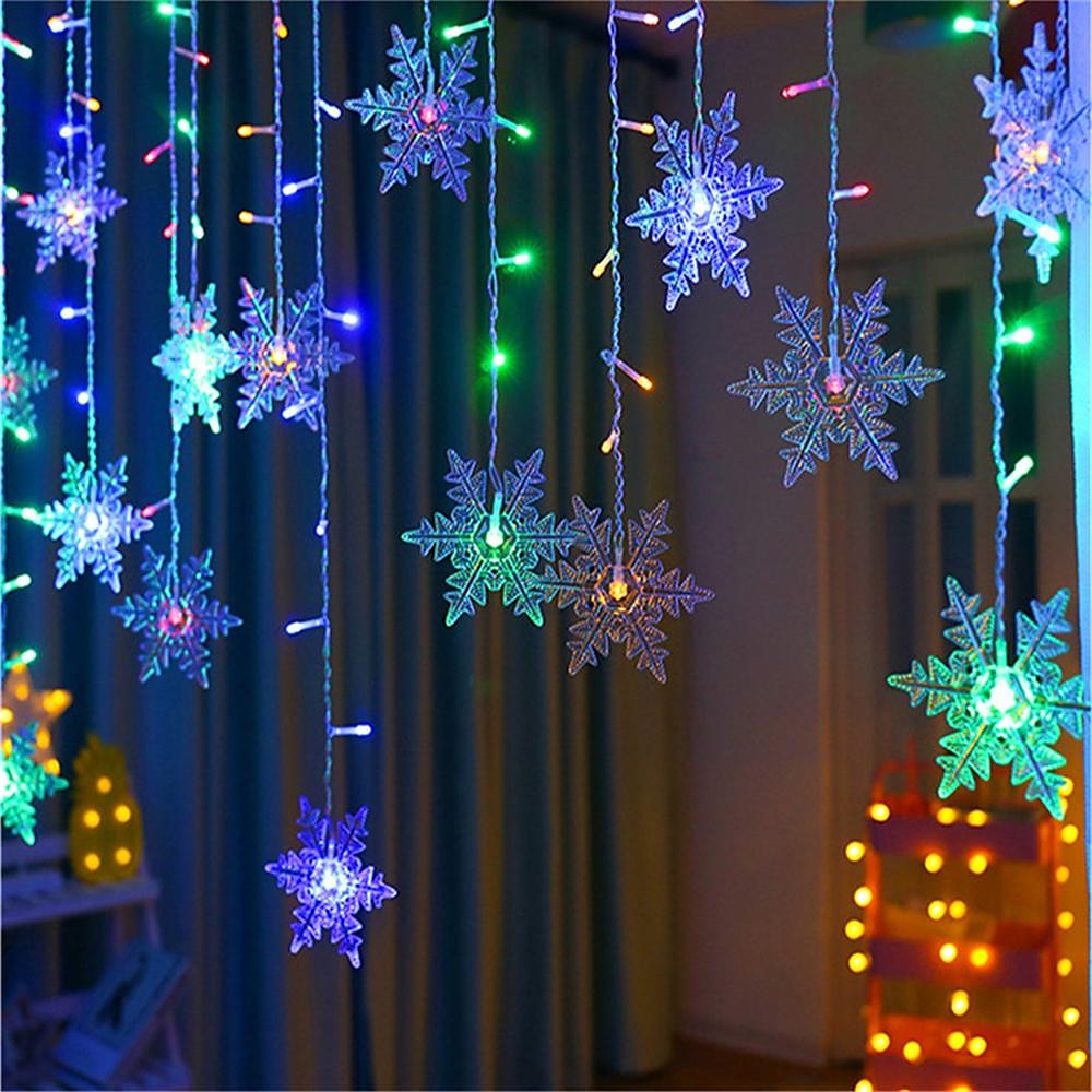2025年 クリスマススノーフレークストリングライト屋外ソーラー8モード5m 216led 3.5m 96ledリモコン太陽エネルギー24vプラグインストリングライトledガーランドカーテンフェアリーストリングライト庭の軒先パーティーの装飾用  コレクション – $53.99 –P5