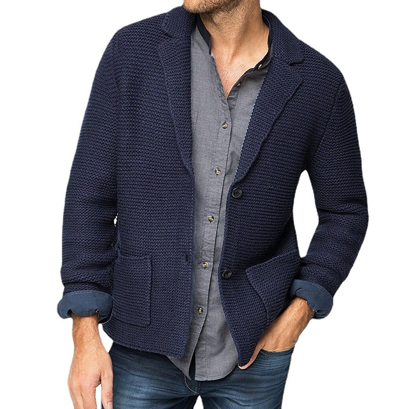 Men's Sweater Cardigan Sweater Sweater Jacket Ribbed Knit Cropped Knitted Lapel Warm Ups Modern Contemporary Daily Wear Going out Clothing Apparel Fall & Winter Black khaki M L XL 2025 - $35.99 –P4