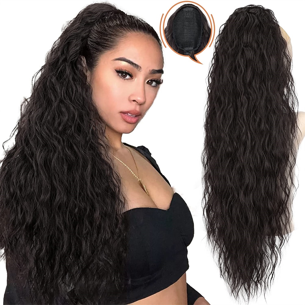 Extension à clip Queue-de-cheval Classique / Synthétique / Griffe d'ours / pince à mâchoires Cheveux Synthétiques Pièce de cheveux Extension des cheveux Bouclé Longue Soirée / Usage quotidien de 2025 ? $21.99 –P2