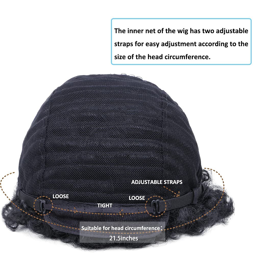 afro pruik mannen voor zwarte mannen menselijk haar afro zwart haar pruik 70's 80's disco rocker kostuum pruiken met gratis pruik cap braziliaanse virgin human hair 2025 - $23.99 –P8