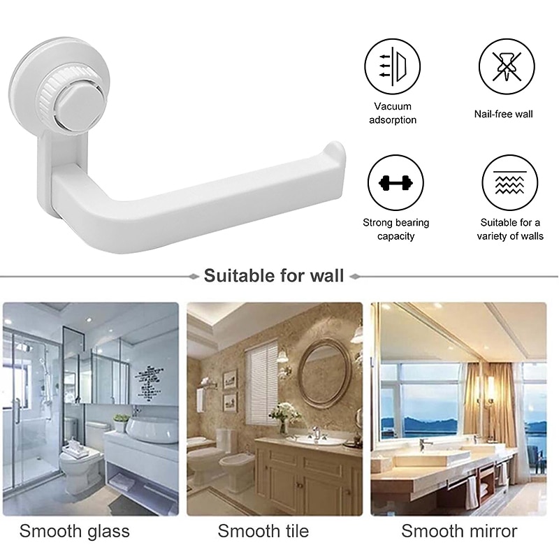 Punch Free Toilet Paper Holder Self-adhesive Suction Cup Rack Kitchen Bathroom Storage Waterproof Moisture Proof Towel Accessories Shelf Toilet Paper Holder Wall Mounted 2026 - $14.99 –P8