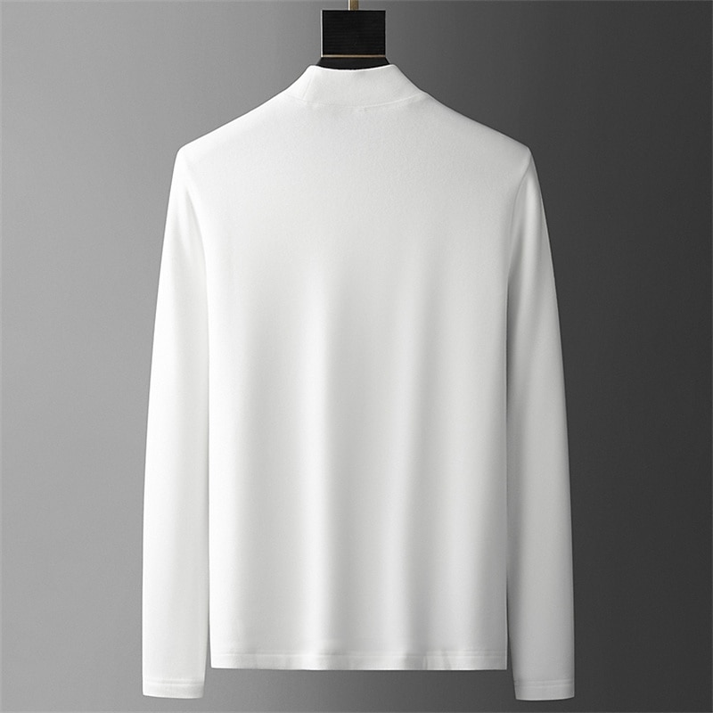 Men's Turtleneck shirt Long Sleeve Shirt Long Sleeve Crew Neck Spring & Fall Plain Fashion Casual Comfortable Street Holiday Going out Black White Blue Top Tee for Men 2025 - $20.99 –P7
