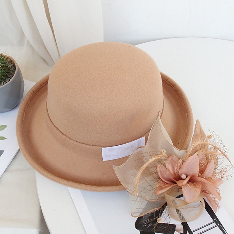 cappelli piuma artificiale poli / misto cotone bombetta / cappello a cloche autunno cappello da pescatore da sposa cappello fedora kentucky derby cocktail royal astcot stile vintage con copricapo di del 2025 a $20.99 –P3