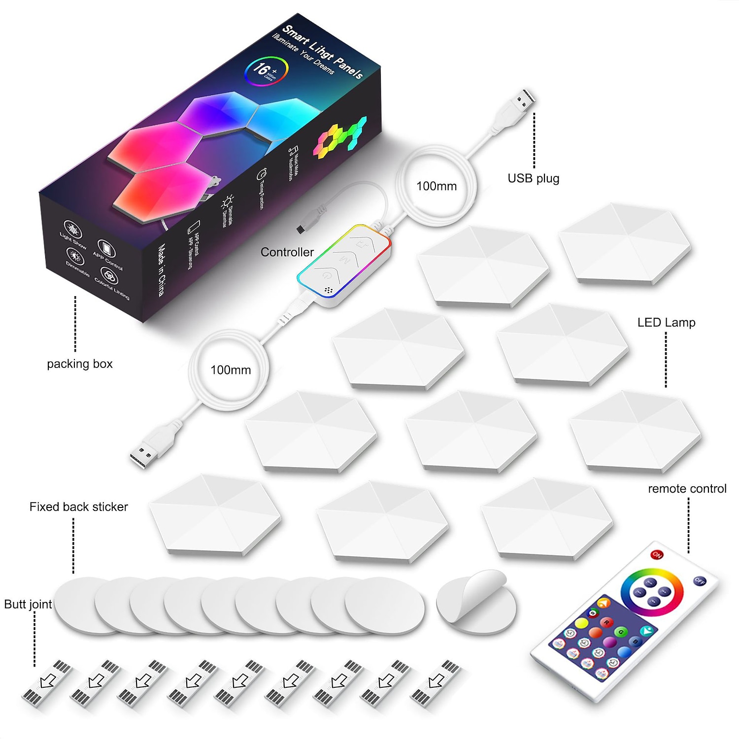 LED Smart Light Intelligent LED Dimmable Odd Light Panel 3/6/10 Packs Hexagonal LED Glow Lights Wifi Bluetooth Alexa RGBIC Smart Wall Lamp Night Light Remote APP Voice Music Control USB 2025 - $52.99 –P16