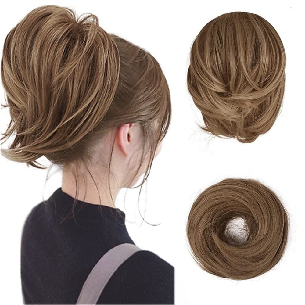 hiukset nuttura poninhäntäpidennys suora synteettinen hiuslisä täysin lyhyt poninhäntä nuttura pidennykset hiustarvikkeet joustava helppo scrunchie naisille vaalea kullanruskea sekoitus vaalean 2025 - $9.49 –P12