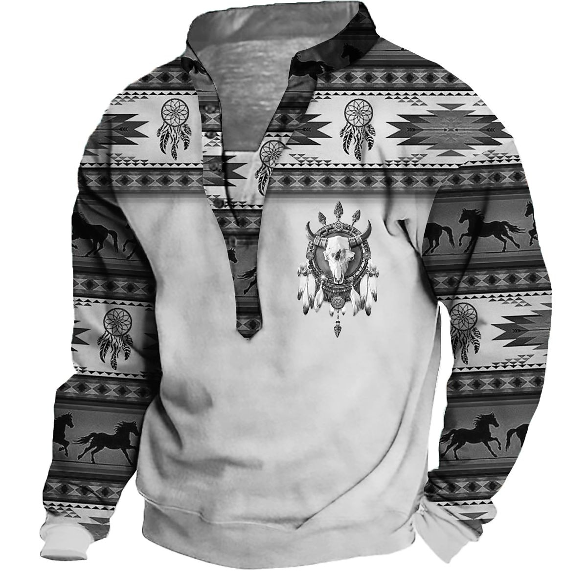 Homme Tribal Imprimés Photos Sweat shirt Sweat manche longue Sweat-shirt Col Mao Vêtement de rue Design Décontractées 3D effet Casual du quotidien Des sports Imprimer Printemps & Automne de 2025 ? $33.99 –P8