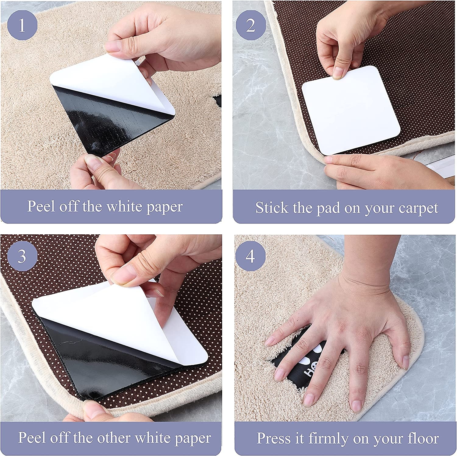 5 Packs Rug Grippers for Rug Non Slip Rug Pads for Home Floors Anti Slip Carpet Tape for Area Rugs Livingroom Bedroom 2025 - $7.49 –P2