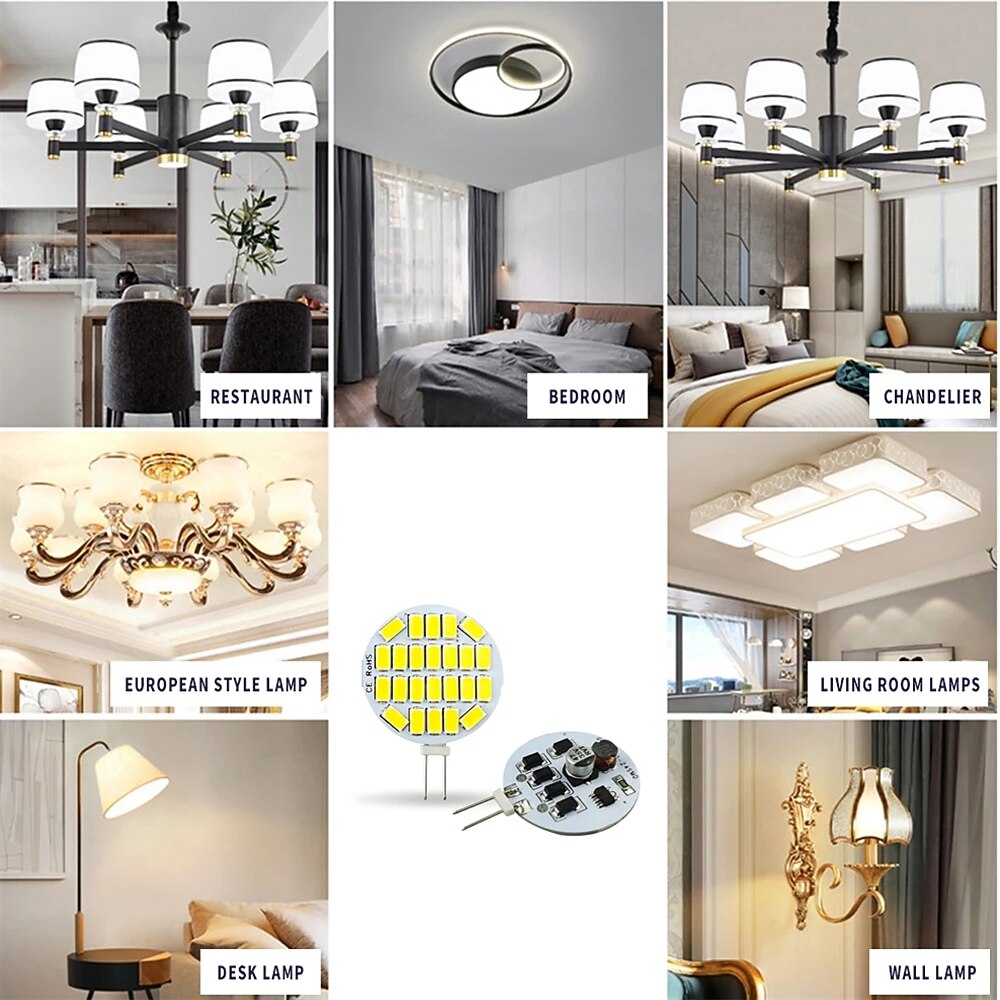 2025年 10 個の led バイピンライト 24led ac/dc12v-36v 定電流ワイド電圧コーンライト led バイピンライト g4 ピン 5730 smd ビーズ ウィンドウキャビネットランプ 家庭用インテリアランプ 装飾ランプ光源  コレクション – $27.99 –P7