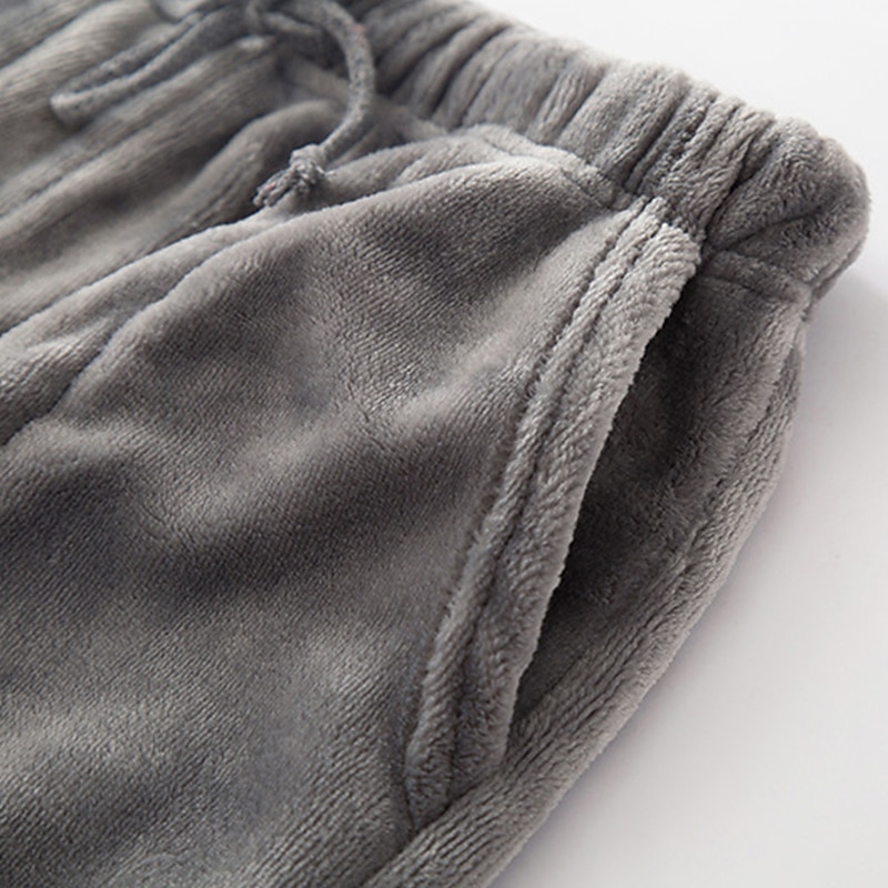 Herr Vardagsklädsel Pyjamasbyxor i flanell Sovkläder Lounge Byxor Ren färg Mode Enkel Hem Säng Polyester Byxa Elastisk midja Vinter Höst Svart Blå 2025 - $20.99 –P8