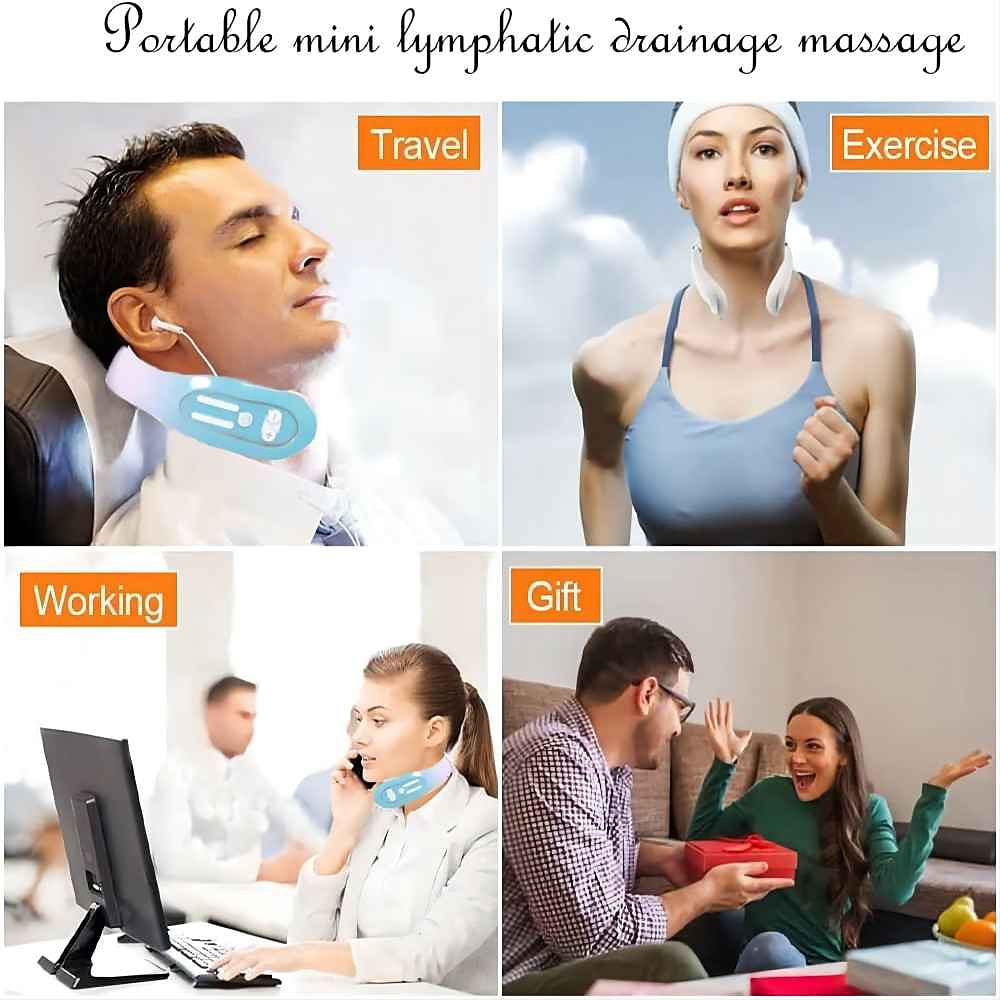 Neck Acupoints Lymphvity Massage Device Electric Pulse Neck Massage for Pain Relief Intelligent Neck Massage with Heat Lymphatic Drainage Machine with 12 Modes 2025 - $19.99 –P12