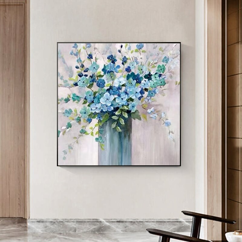 Mandelblüte handgefertigtes handgemaltes Ölgemälde Wandkunst abstrakte violette Blumen Gemälde Heimdekoration Dekor gerollte Leinwand kein Rahmen ungedehnt 2025 - $75.99 –P3