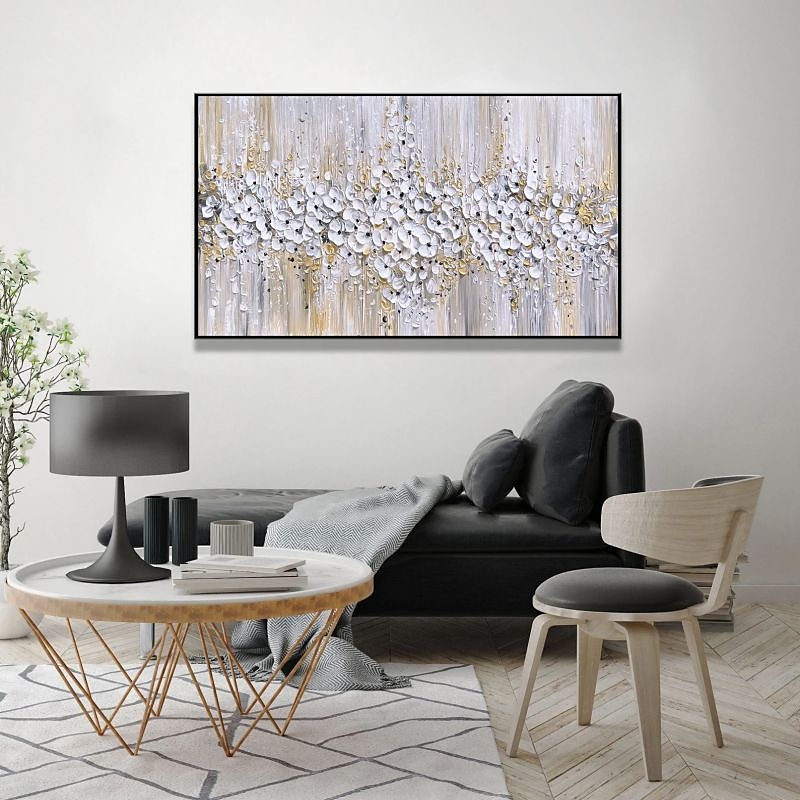 Pintura al óleo hecha a mano lienzo arte de la pared decoración espátula pintura clásica flor de ciruelo blanco para decoración del hogar enrollado sin marco pintura sin estirar 2025 - zł369.99 –P13