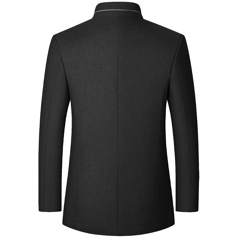 Herr Vinterkappa Yllekappa Rock Företag Dagliga kläder Vinter Ylle Håller värmen Utomhus Ytterkläder Kläder Mode Uppvärmning Solid färg Ficka Kinakrage Enkelknäppt 2025 - $48.99 –P2