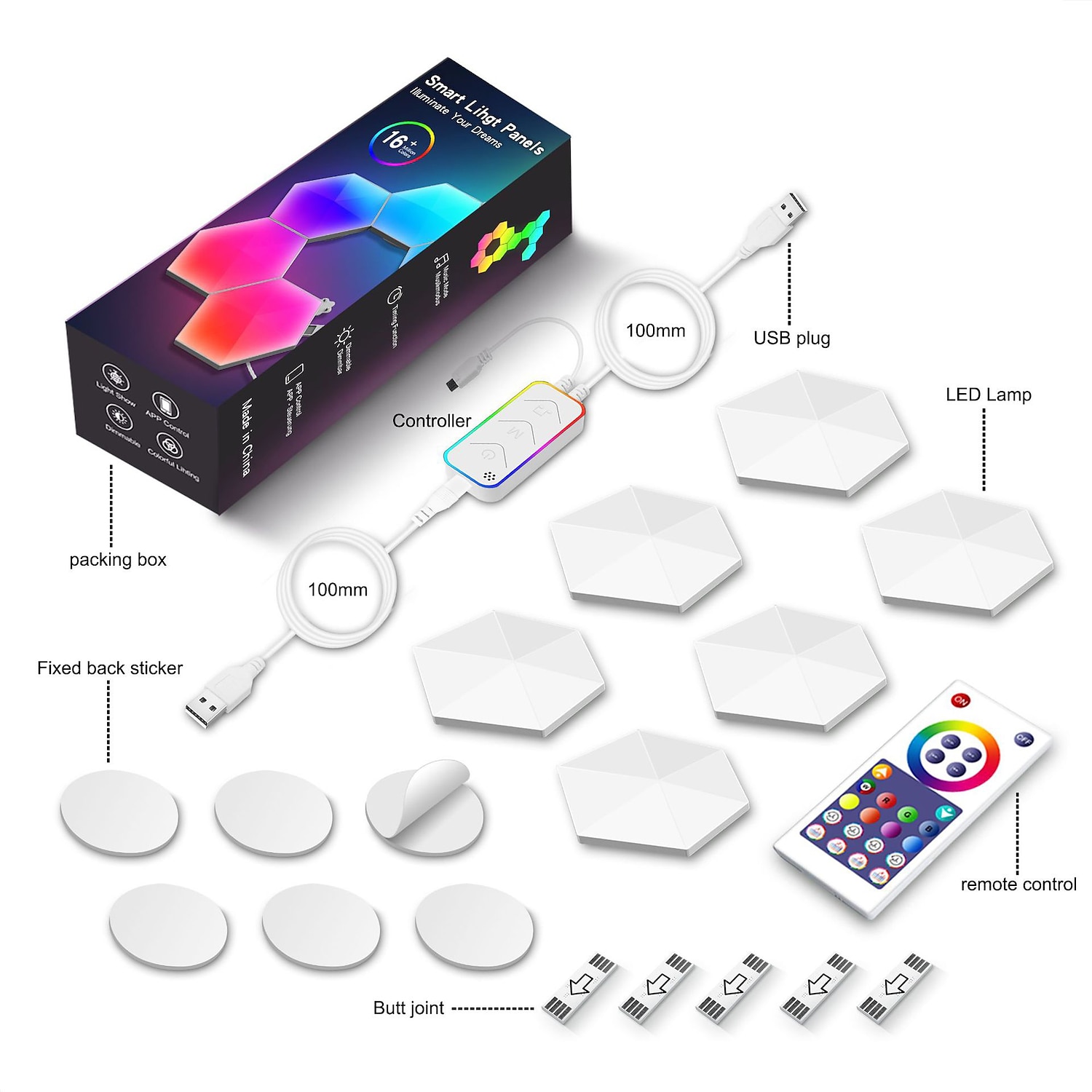 LED Smart Light Intelligent LED Dimmable Odd Light Panel 3/6/10 Packs Hexagonal LED Glow Lights Wifi Bluetooth Alexa RGBIC Smart Wall Lamp Night Light Remote APP Voice Music Control USB 2025 - $52.99 –P15