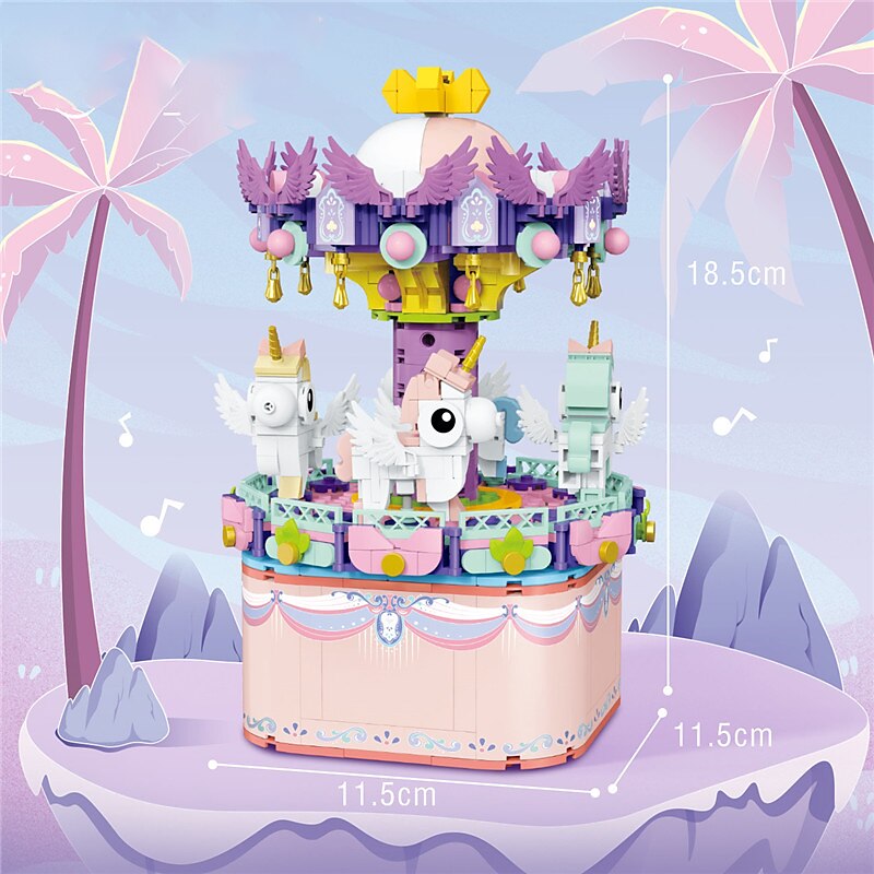 Building Blocks,885PCS /710Carousel Music Box Building Block Set. Construction Set To Build, Assembly Toy For Kids Adult A Great Gift For People Who Like Carousel 2025 - $54.99 –P10