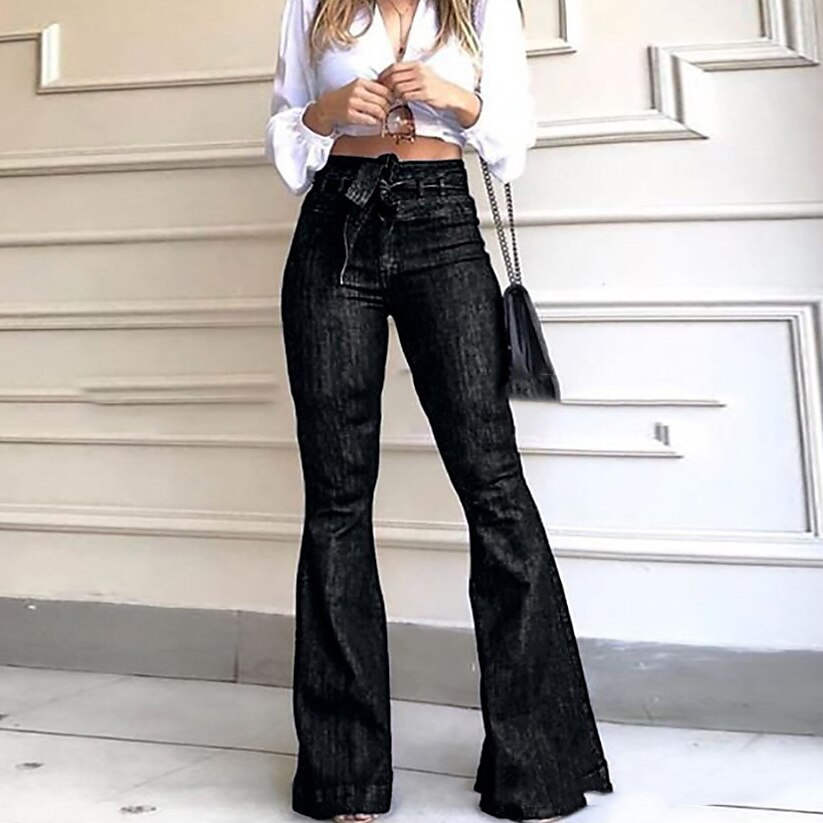 Women's Jeans Bootcut Pants Trousers Denim Micro-elastic Classic Modern Street Daily Black Blue S M Spring &  Fall 2023 - US $26.99 –P6