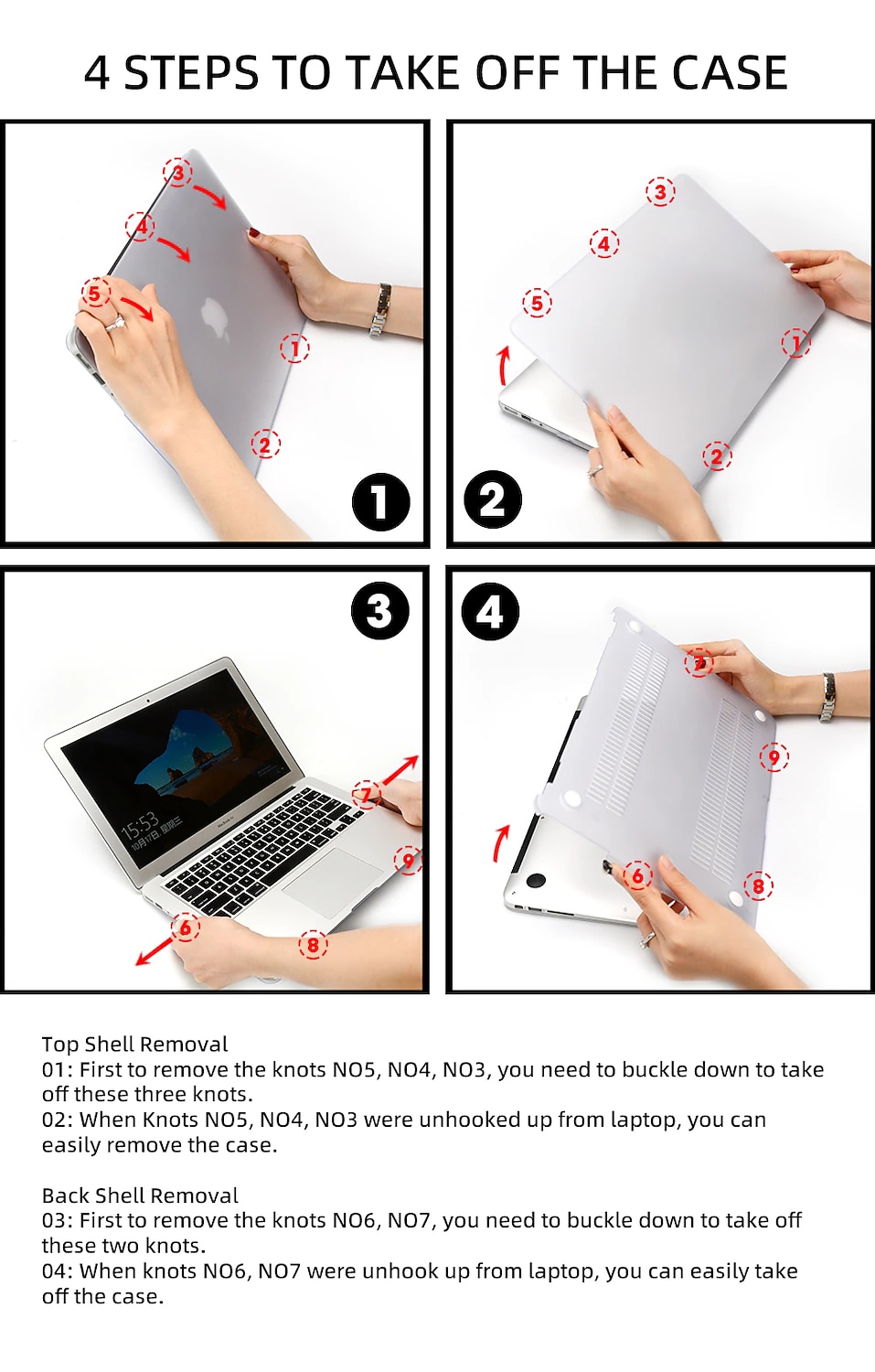 Crystal Laptop Case For Apple Macbook Air Pro Retina 11 12 13 15 16 inch Solid Colored Plastic Hard Clear Laptop Cover Protective Cover 2025 - $14.99 –P16