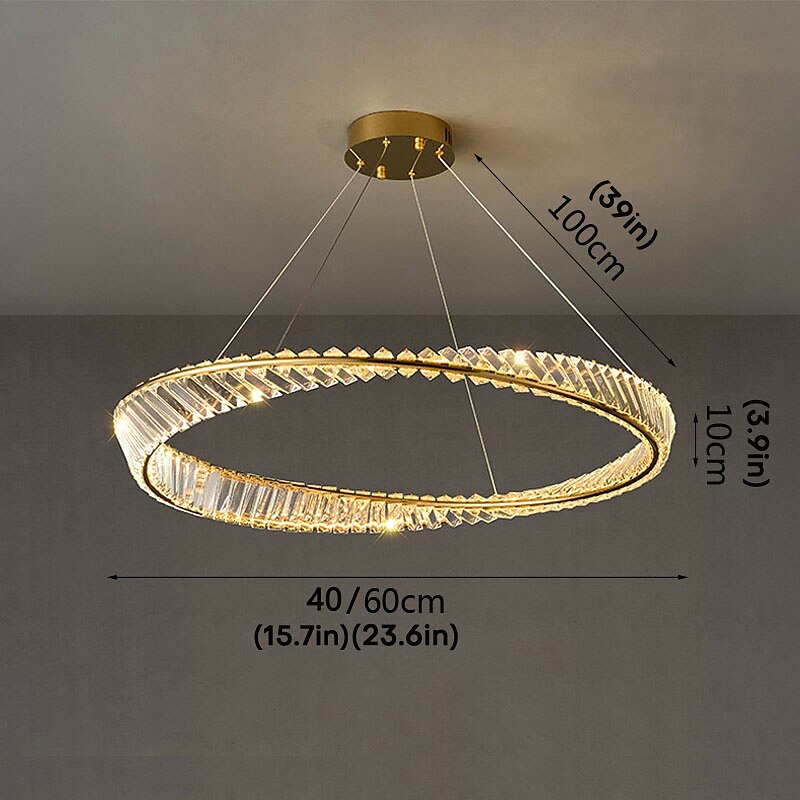 LED Pendant Light Circle Round Design Dimmable40/60 cm LED Chandelier Metal Modern Style Stylish Electroplated Contemporary 220-240V 2025 - $334.99 –P1