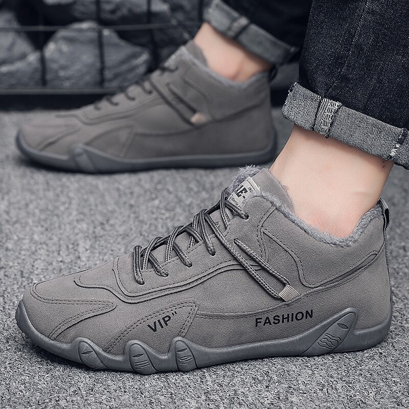 Mens High Top PU Leather Ankle Boots Casual Outdoor Lace Up Comfort Shoes