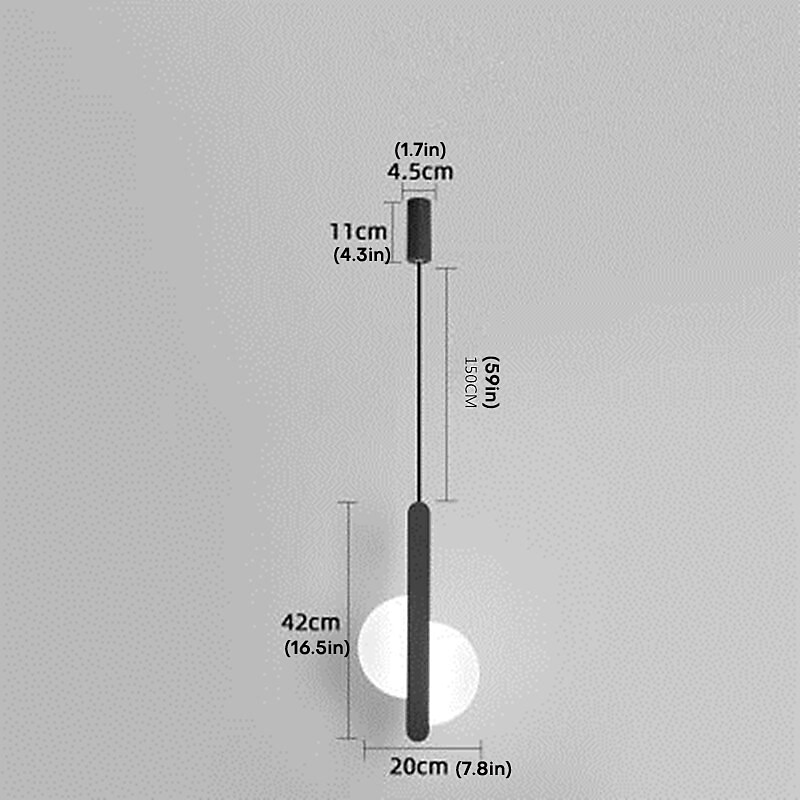 20 cm LED Pendant Light Nordic Black Hanging Light with White Lampshade Dining Room Office Bedroom Simple Geometric Metal Black LED Modern 220-240V 2025 - $120.99 –P1