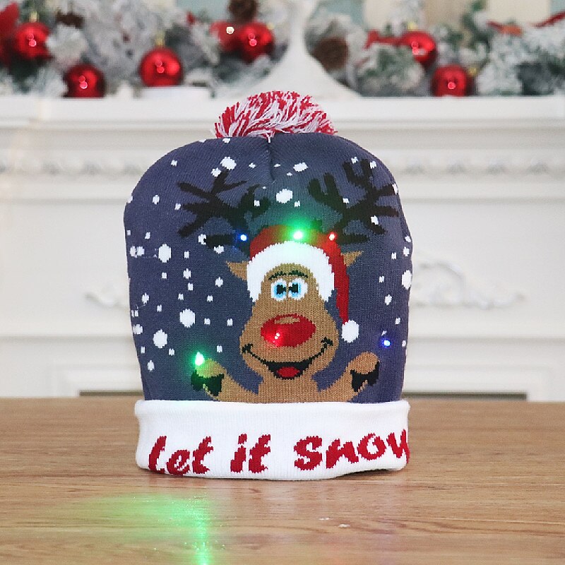LED Christmas Hat Light Up Christmas Hat Unisex Knitted Beanie Holiday Hat Santa Claus Christmas Gifts Decoration 2026 - $15.99 –P24