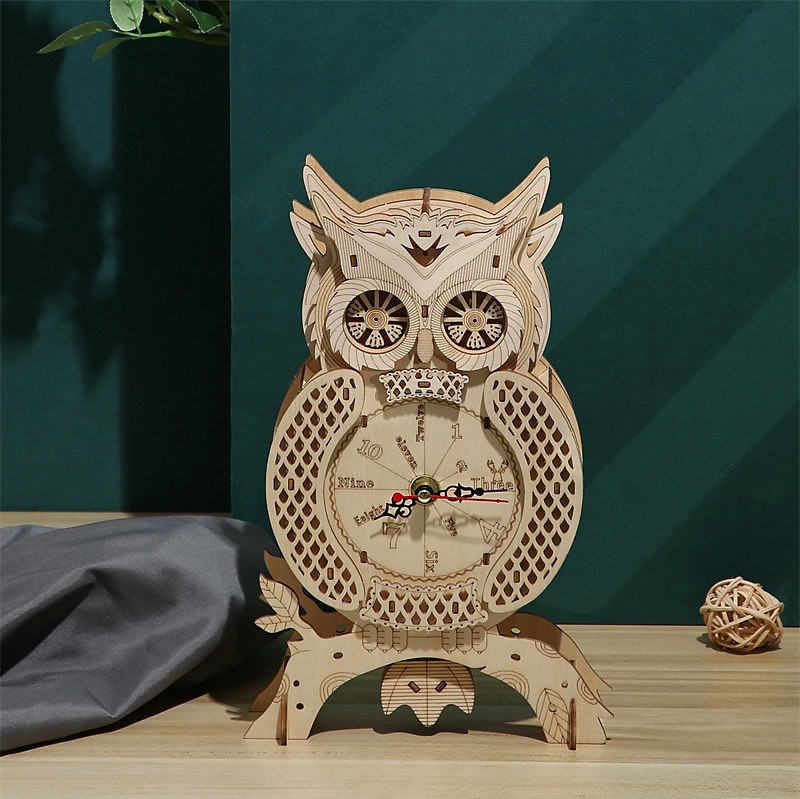 3D Wooden Puzzle For Adults Owl Clock Model Kit Desk Clock Home Decor Unique Gift For Kids On Birthday/Festival Day 2025 - $55.99 –P2