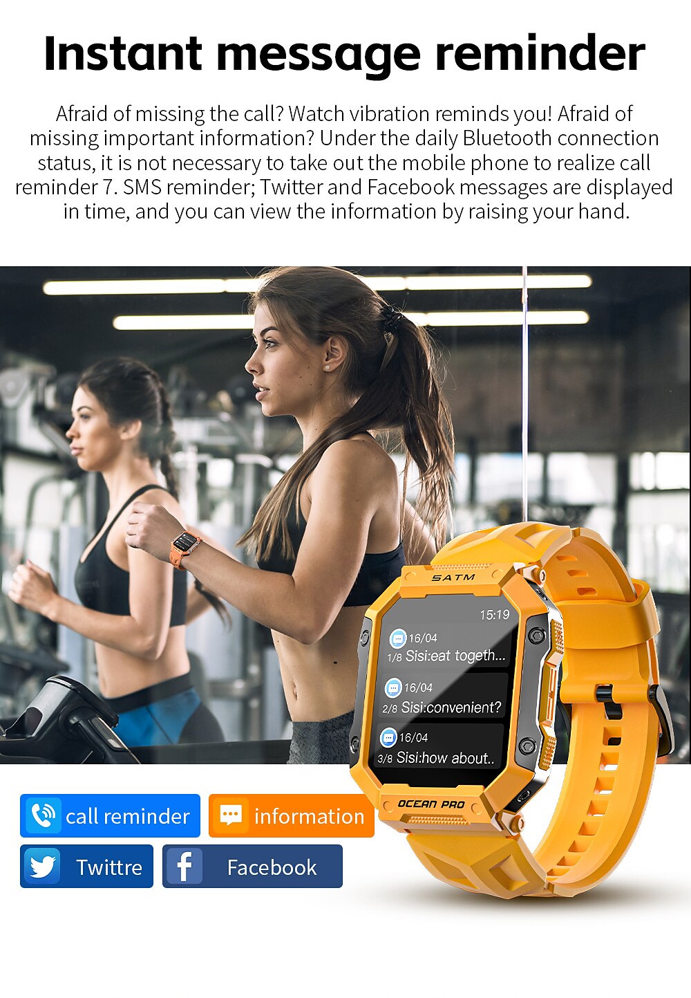 LOKMAT OCEAN PRO Smart Watch 1.85 inch Smartwatch Fitness Running Watch Bluetooth Pedometer Call Reminder Sleep Tracker Compatible with Android iOS Women Men Long Standby Waterproof Media Control IP68 2025 - $41.99 –P8
